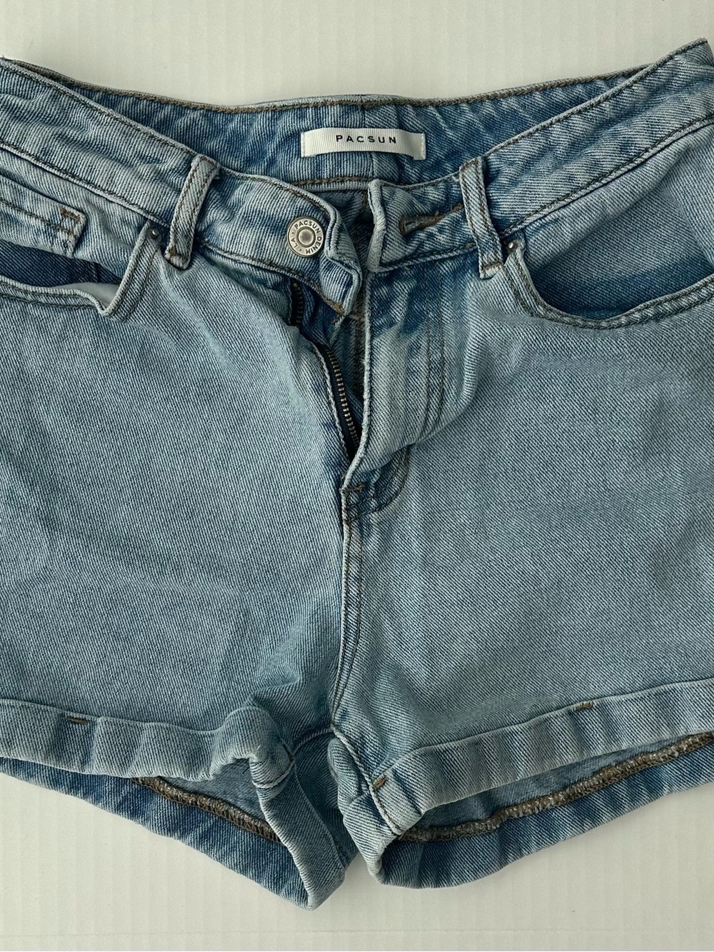 PacSun Light Blue High-Rise Denim Shorts